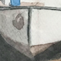 watercolor section, the prow of a boat