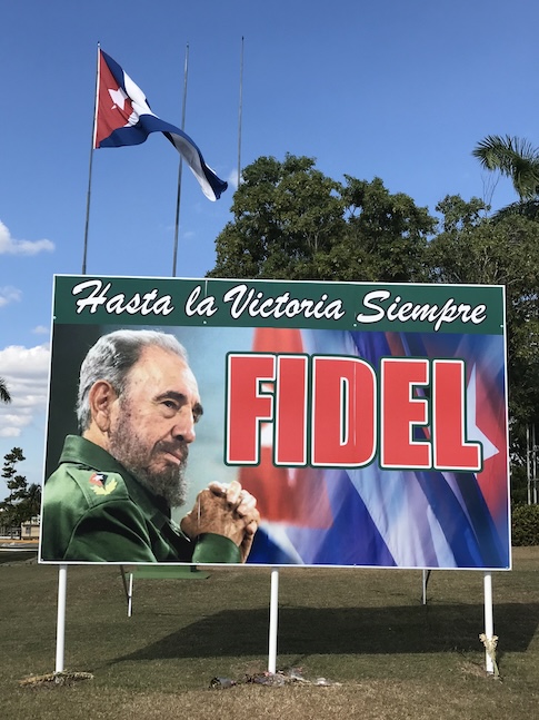 Billboard with Cuban flag