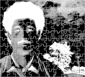 negative image of completed puzzle