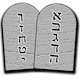 tablets with the first 10 letters of the Hebrew alphabet