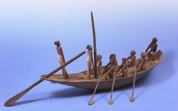 Egyptian funerary boat from the Tomb of the Officials at Beni Hassan, Ure Museum of Greek Archaeology, Reading, UK