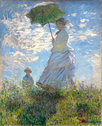 Woman with a Parasol – Madame Monet and Her Son, by Claude Monet, 1875