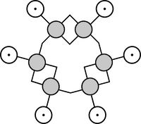 benzine ring (c6h6) with Dalton’s symbols for carbon and hydrogen benzine ring (c6h6)