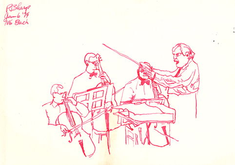 drawing by Tom Sharp - Bach (Arthur Fiedler, conducting)