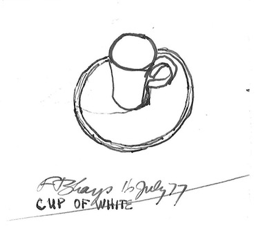 drawing by Tom Sharp - Cup of White