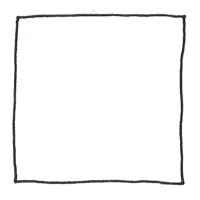 A square drawn with a pen
