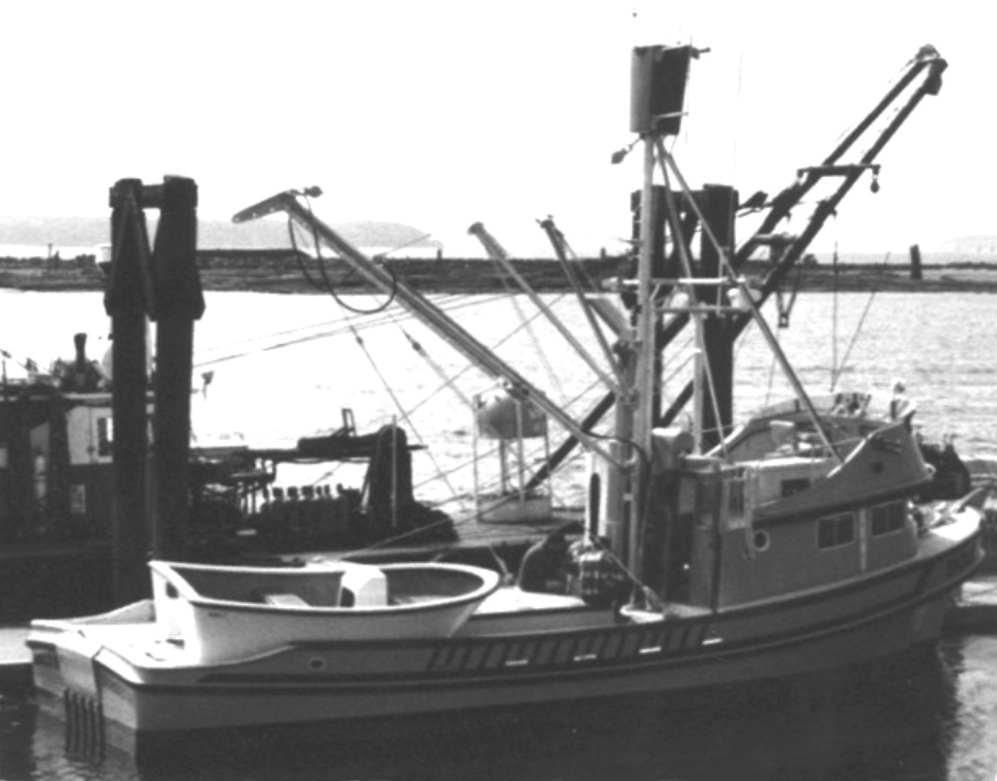 Medium-sized fishing boat with a small boat on it
