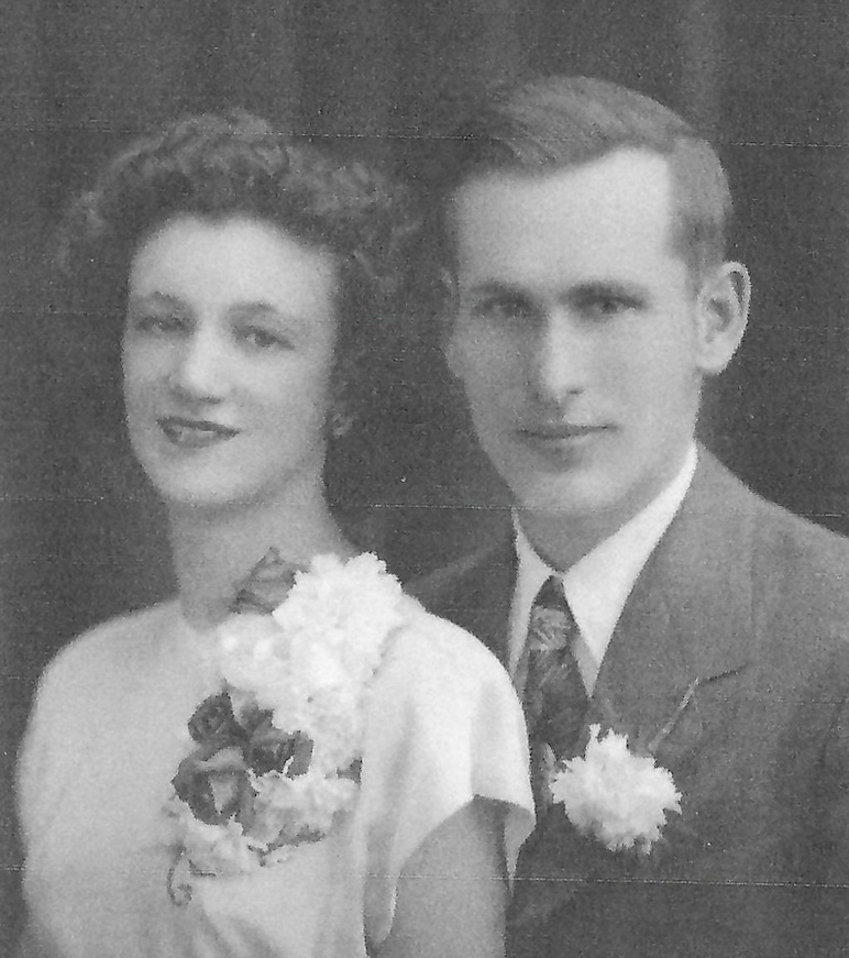 Wedding photo of Lorraine and Emmertt, 1948