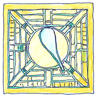 Illustration of an ancient compass