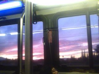 Sunset from the bus