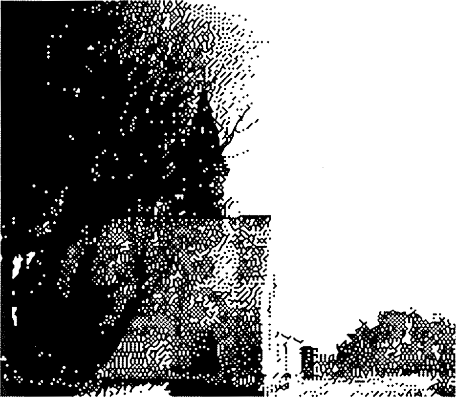 a church with trees