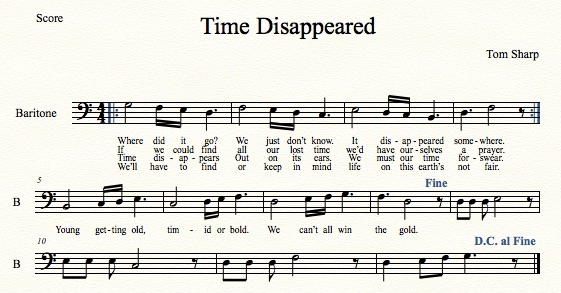 Score for Time Disappeared