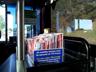 Rack of bus schedules