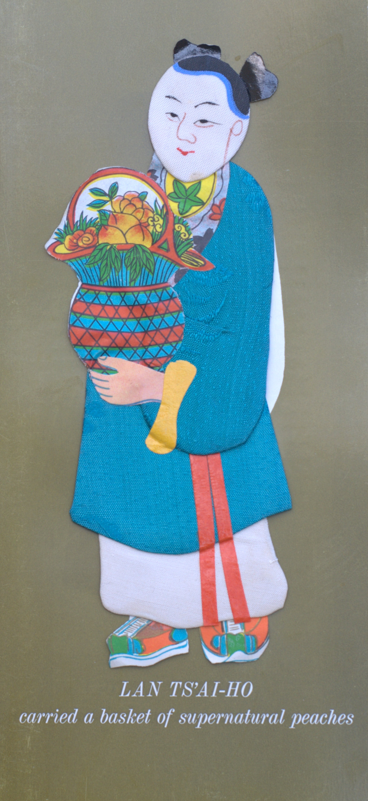 paper and fabric depiction of Lan Ts’ai-ho