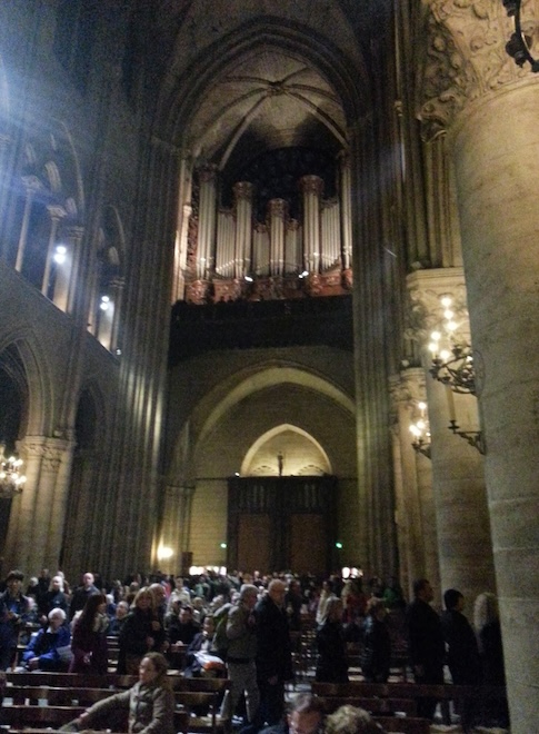 The grand organ at Notre Dame before the concert by Alexey Schmitov from the Tchaikovsky Conservatory in Moscow