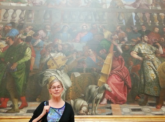 Liz before Paolo Veronese’s Wedding at Cana