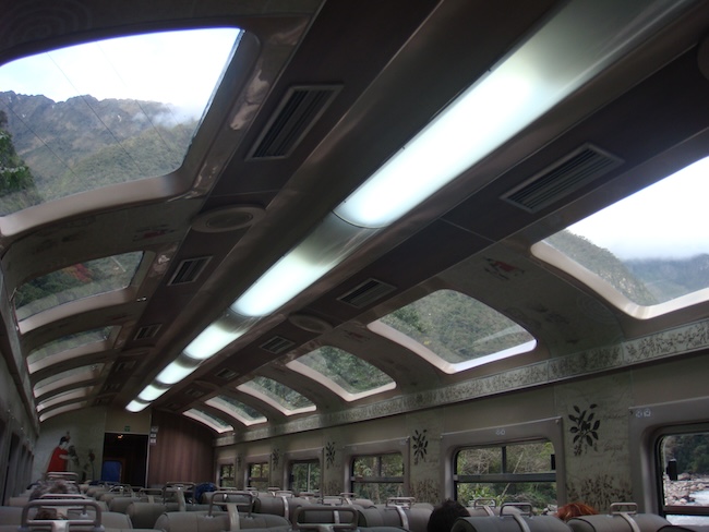 On the train to Machu Picchu