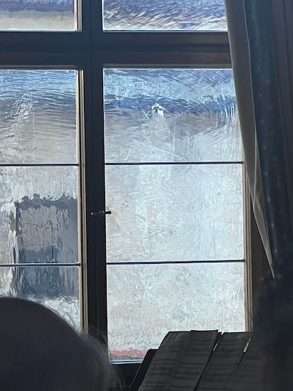 Old window panes in the concert room, Lobkowicz Palace, Prague Castle
