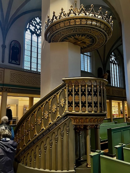 Pulpit in the church where Luther preached 2000 sermons, Wittenberg