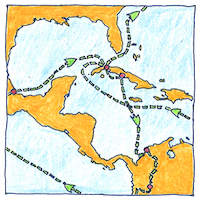 Illustration of Humboldt’s voyage