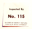 Inspected by No. 115