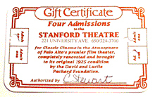 Stanford Theater card