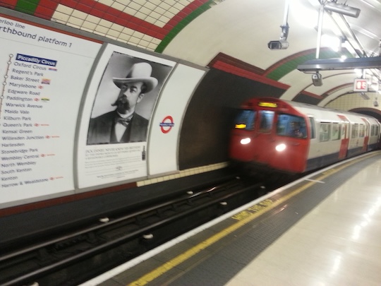 Our car arrives at the Piccadilly Circus tube station