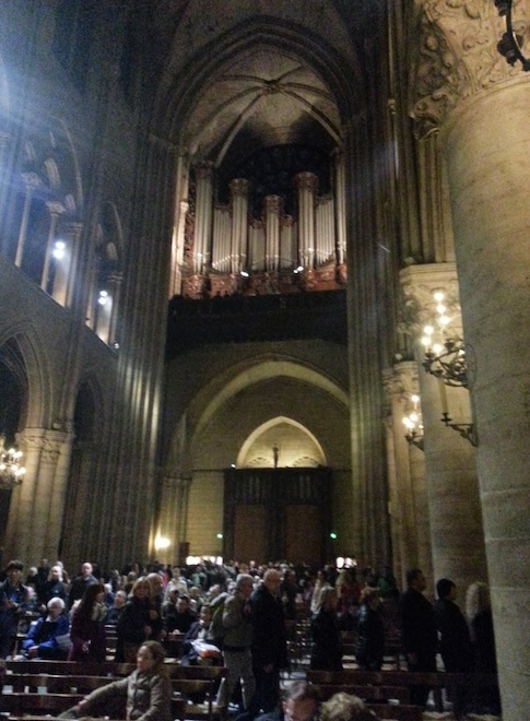 The grand organ at Notre Dame before the concert by Alexey Schmitov from the Tchaikovsky Conservatory in Moscow
