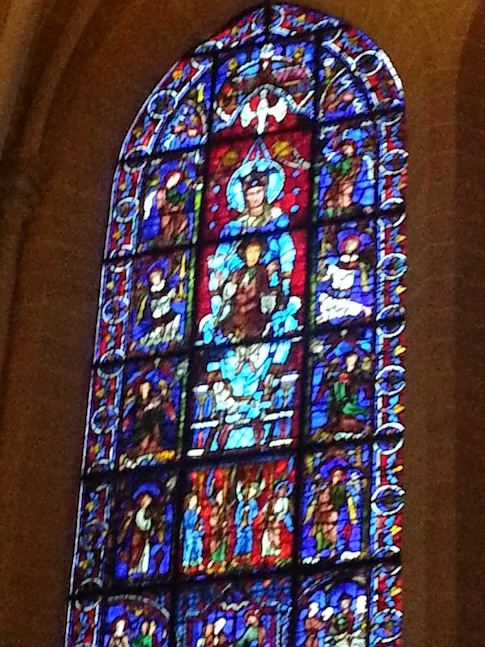 Closeup of Notre Dame de la Belle Verrière (Our Lady of the Beautiful Window)