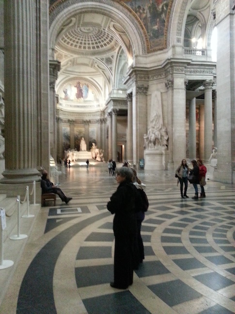 Inside the Panthéon. Léon Foucault hung his pendulum from the great dome above.