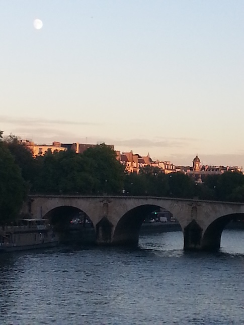 Moon over the Pont Marie from Pont Louis Philippe