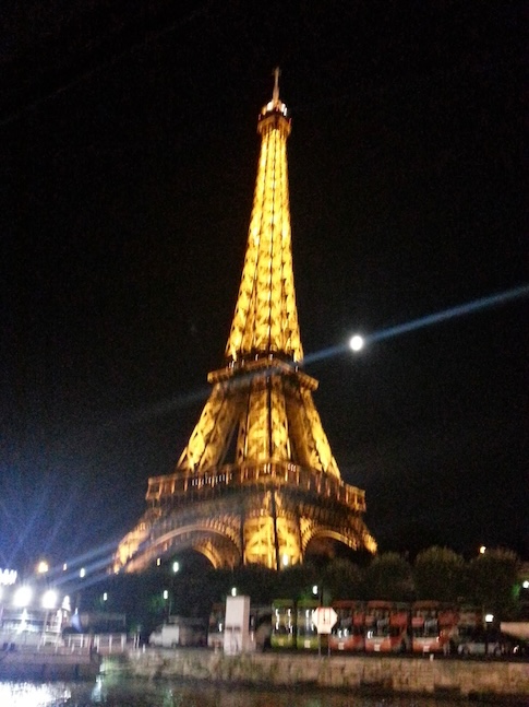 Eiffel Tower and the moon